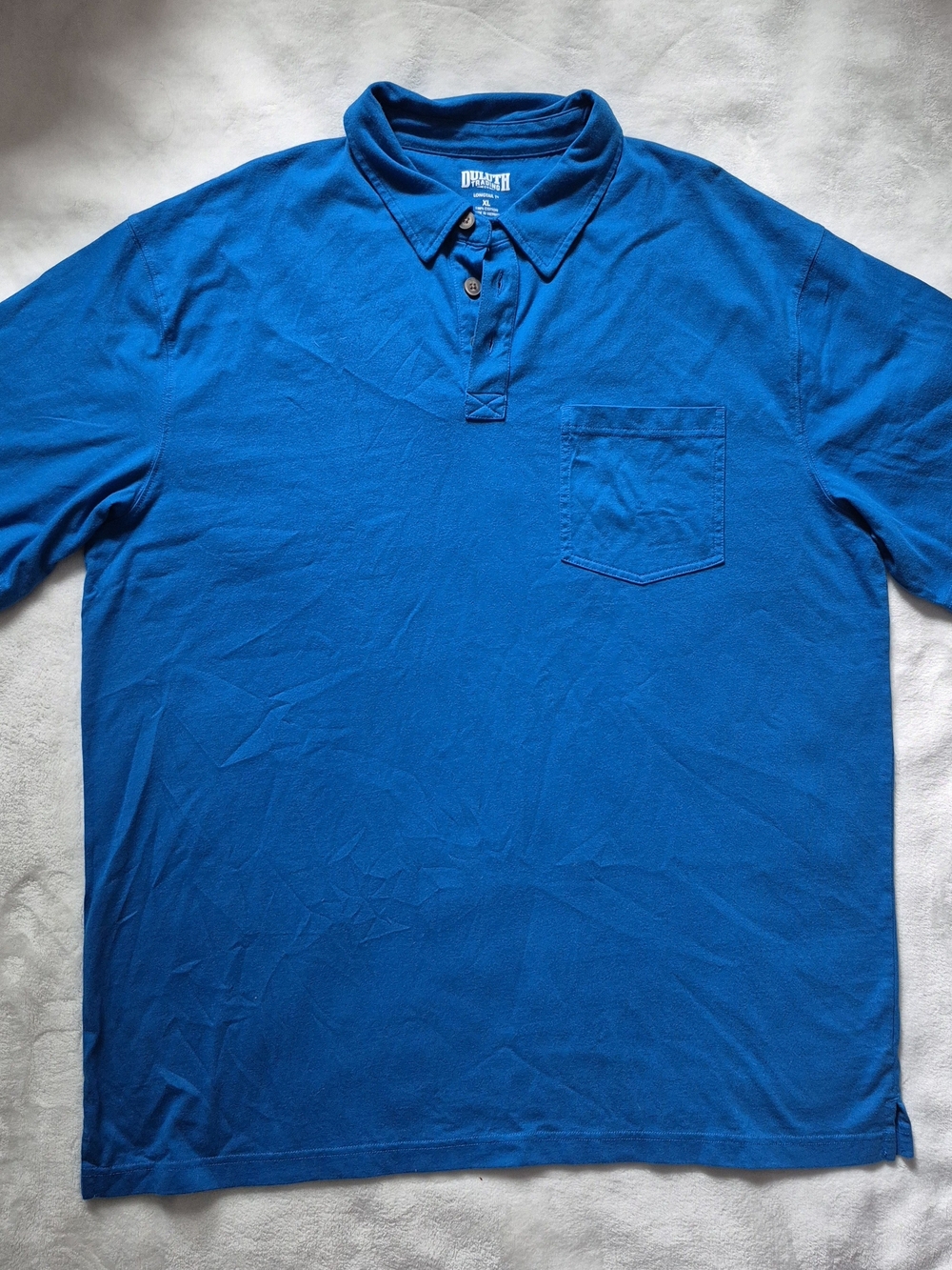 Duluth Trading Co Royal Blue Polo with Chest Pocket